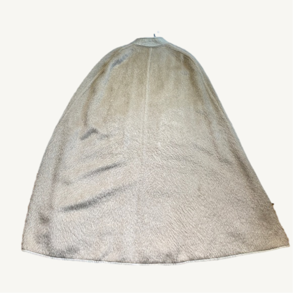 Sills Cream Color Mohair and Leather Reversible Cape with Pockets - Picture 10 of 16